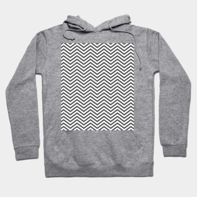 Simple Gray and White Chevron Pattern Hoodie by squeakyricardo